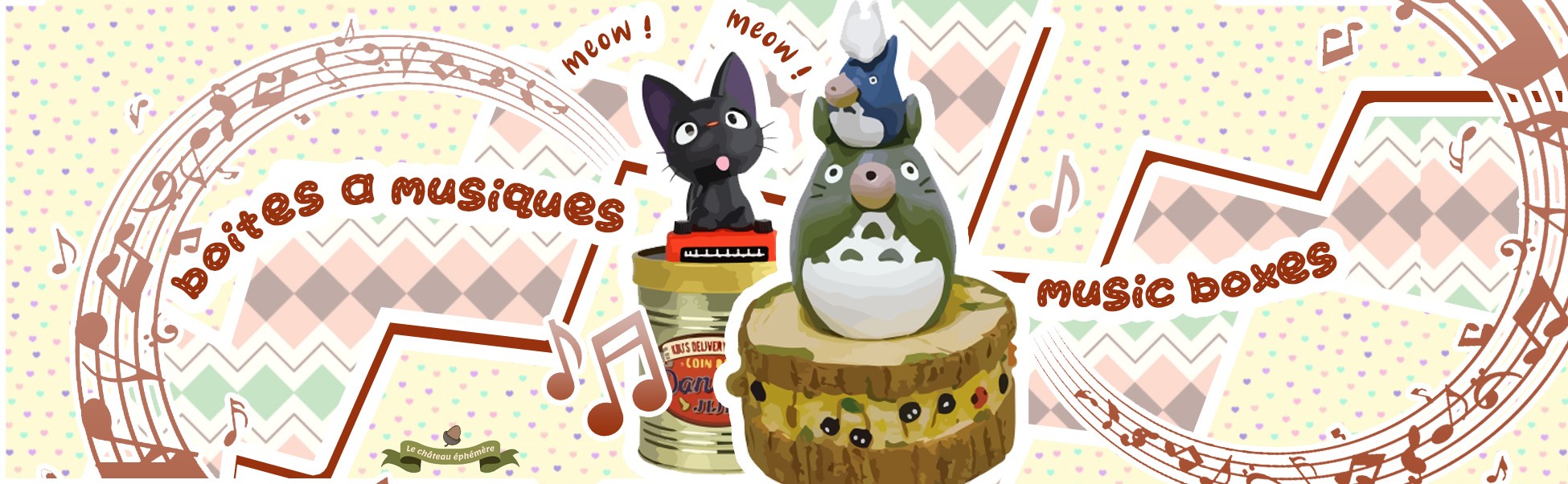 Boites à musiques Ghibli, Totoro, Jiji et bien d'autres